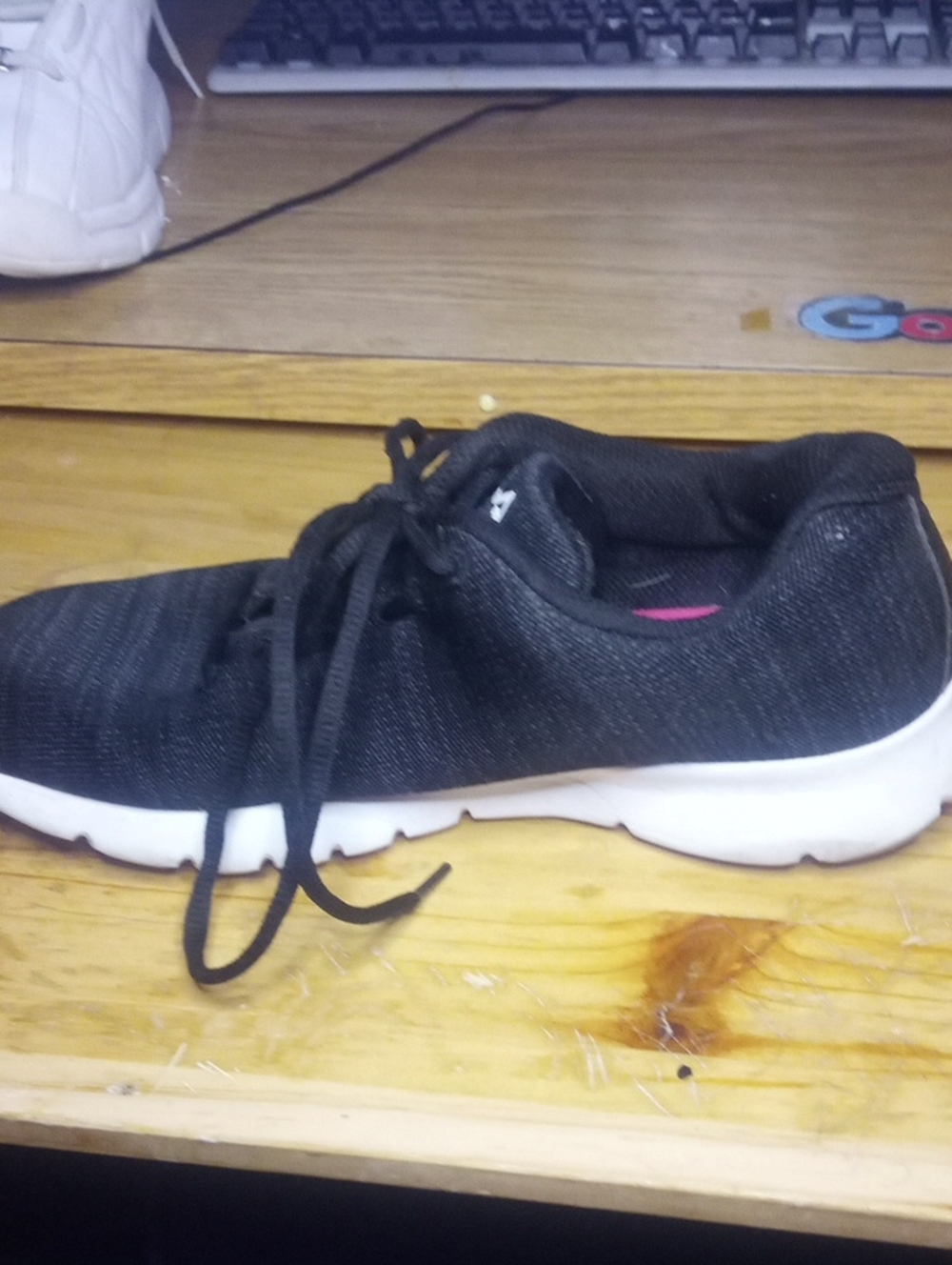 Fila Women's Black Knit Lace-Up Sneakers with White Sole